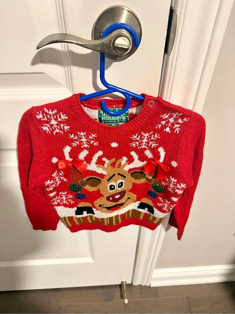 Holiday Joyesues Factory Reindeer Christmas Sweater Baby 3T Good